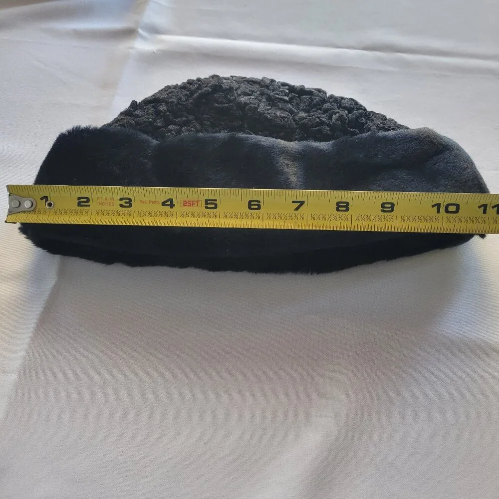 Vintage Astrakhan / Ushanka Blue/Black Winter Hat